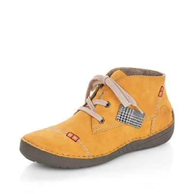 Afbeelding van Rieker DAMES Veterschoenen 52543, Vrouwen Comfortschoen,comfortabele lage schoen,veters,comfortabel,Geel (gelb / 69),42 EU 8 UK