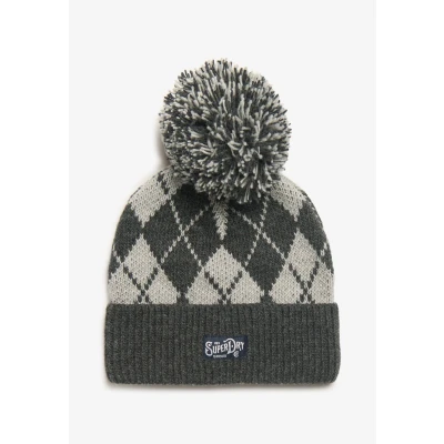 Afbeelding van Superdry Vrouwen Gebreide Beanie met Patroon Grijs Grootte: 1SIZE