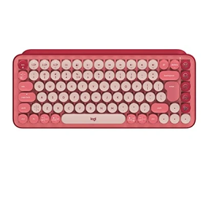Afbeelding van Logitech POP Keys Heartbreaker Draadloos mechanisch toetsenbord met gepersonaliseerde emoji toetsen, Scandinavische QWERTY lay out