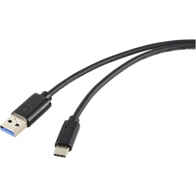 Afbeelding van Renkforce USB kabel 3.2 Gen2 C stekker, A stekker 1.00 m Zwart Afscherming totaal RF 5720404