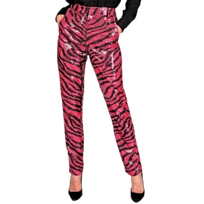 Afbeelding van Widmann Grappig &amp; Fout Kostuum Pailletten Broek Safari Jungle Pink Vrouw Roze XL Carnavalskleding Verkleedkleding