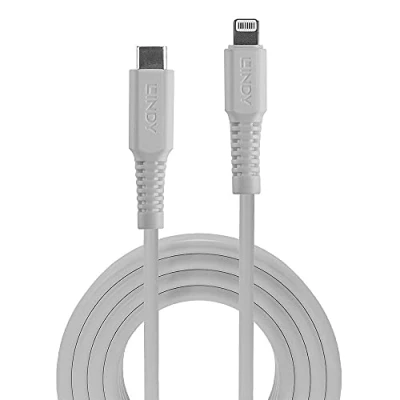 Afbeelding van LINDY 31315 [MFi gecertificeerd] 0,5 m USB type C naar Lightning kabel, wit