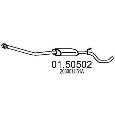 Afbeelding van MTS 01.50502 Middendemper 1800mm NISSAN: Note I (E11, NE11) 1.4, 1.4 LPG 2006 2013