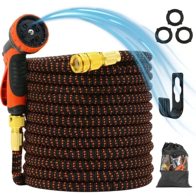 Afbeelding van FlinQ Uitrekbare Tuinslang 30M Flexibel Incl Tas, Sproeikop, Slanghouder