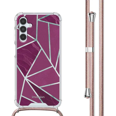 Afbeelding van Samsung Galaxy A15 (5G) Hoesje Kunststof iMoshion Softcase/Koordhoesje/Backcover Bordeaux Graphic Telefoonhoesje