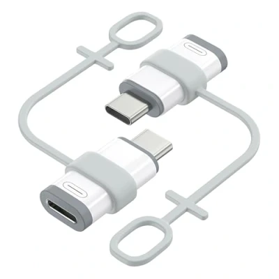 Afbeelding van MoKo Lightning Female to USB C Male Adapter 2 Pack, Type Charger Connector for iPhone 15 Pro Max Plus, iPad, Support Charging/Data Transfer, NOT Audio/OTG, White + Gray