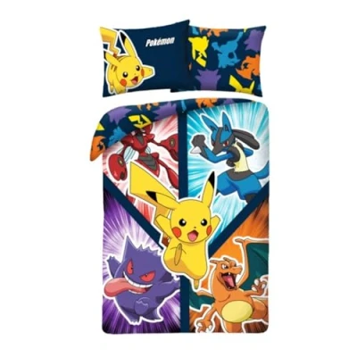 Afbeelding van Pokémon Dekbedovertrek Catch &#039;Em All 140 x 200 cm + 70 90 Katoen