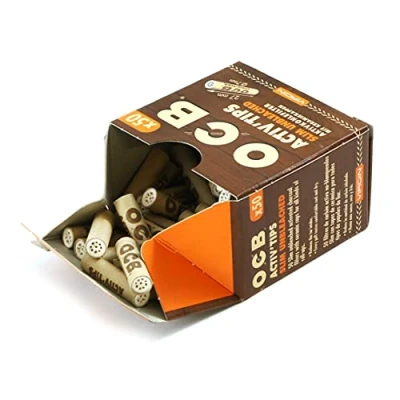 Afbeelding van OCB 18656 ActivTips Slim Onbleached 7 mm Virgin actieve koolfilter met keramische doppen, 2 x 50 stuks, papier