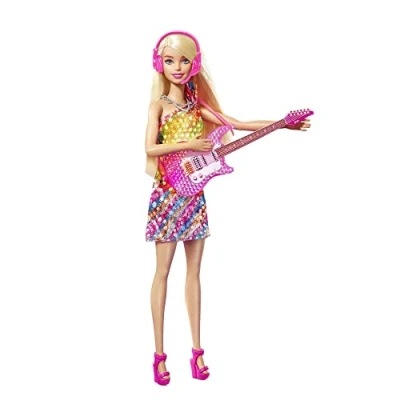 Afbeelding van Barbie: Grootse Dromen in de Grote Stad Barbie &#039;Malibu&#039; Roberts Pop (circa 29 cm, blond) met muziek, lichtfunctie, microfoon en accessoires, cadeau voor kinderen van 3 tot 7 jaar