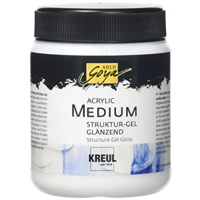 Afbeelding van Kreul 87105 Solo Goya Acrylmedium 250 ml pot Glanzende structuur gel Romige consistentie, Kan worden aangebracht met een spatel Transparant en glanzend na droging gekleurd