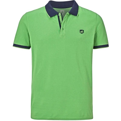 Afbeelding van Jan Vanderstorm oversized polo LAVRANS Plus Size met contrastbies groen