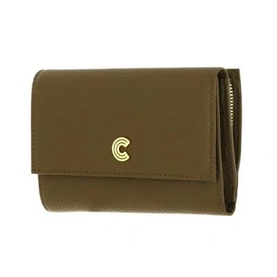 Afbeelding van COCCINELLE Leren Portemonnee Myrine Wallet Grained Leather Loden Olijfgroen