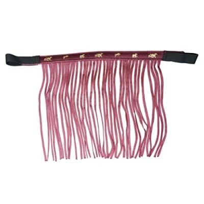 Afbeelding van Vliegenfranjes voor paarden, vliegenmasker met franjes en klittenbandsluiting, vliegenkap Shetty, Pony, Cob, Warmbloed, Kb (koudbloed (X Full), Bordeaux)
