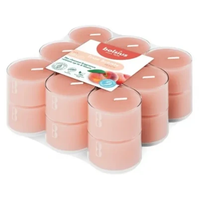 Afbeelding van Bolsius True Scents Geurtheelichten 18 stuks Clear cup Peach