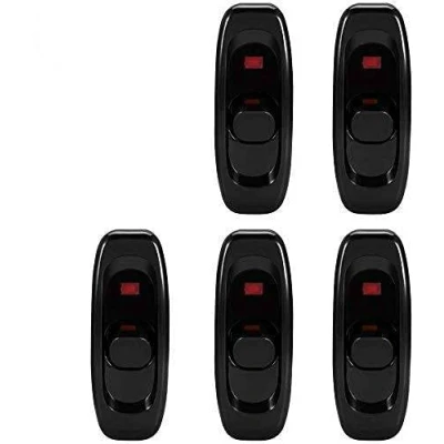 Afbeelding van 5 delige kabelschakelaar, AC 250 V 10 A ON/OFF tafellamp, snoertussenschakelaar, met led indicatielamp, zwart