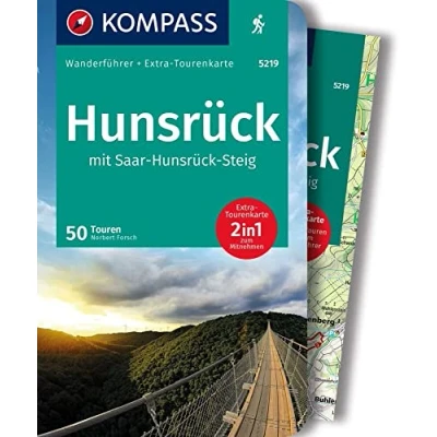 Afbeelding van KOMPASS Wanderführer Hunsrück mit Saar Steig, 50 Touren Extra Tourenkarte: GPS Daten zum Download: 5219