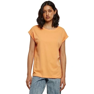 Afbeelding van Urban Classics Extended Shoulder Tshirt basic, Dames, Maat: XL, Papaya