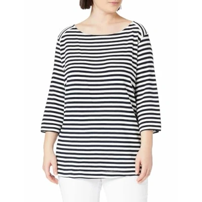 Afbeelding van MY TRUE ME TOM Tailor Ottoman Striped Longsleeve, Dames, Maat: 46, Navy white regular stripe