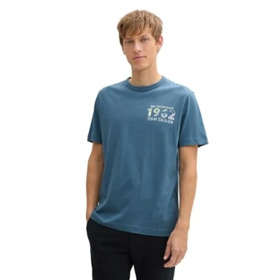 Afbeelding van TOM Tailor Tshirt print, Heren, Maat: Medium, Mystical blue