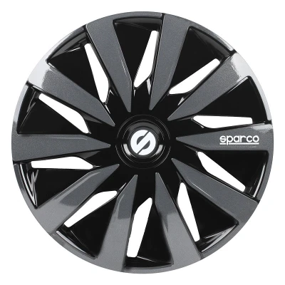 Afbeelding van Sparco 4 Delige Wieldoppenset Lazio 15 inch zwart/grijs