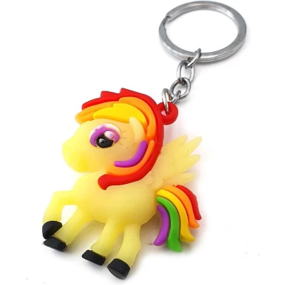 Afbeelding van Sleutelhanger tashanger unicorn geel regenboog
