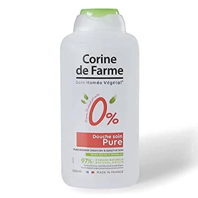 Afbeelding van Corine de Farme Doucheverzorging, 0% droge en gevoelige huid, neutraal, zonder zeep, kleurstoffen, reinigt zacht droogt huid niet geschikte samenstelling