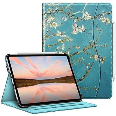 Afbeelding van Fintie Hoes voor iPad Pro 11 2021 (3e Generatie) / 2020 2018, Multi Angle View Folio Stand Cover met Pocket en Pennenhouder, (Z Bloesem)
