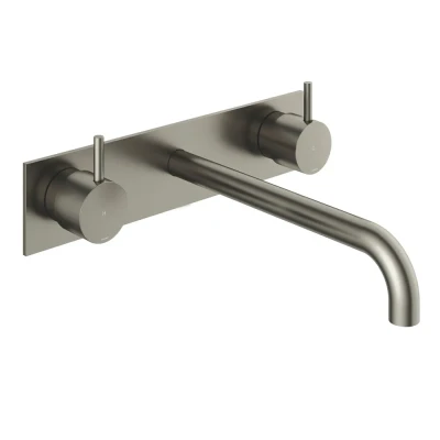Afbeelding van HotBath Cobber inbouw Wastafelkraan CB006TEXT25 Geborsteld nikkel