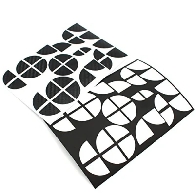 Afbeelding van Finest Folia 4D carbonfolie embleem hoeken sticker (K004 zwart wit)