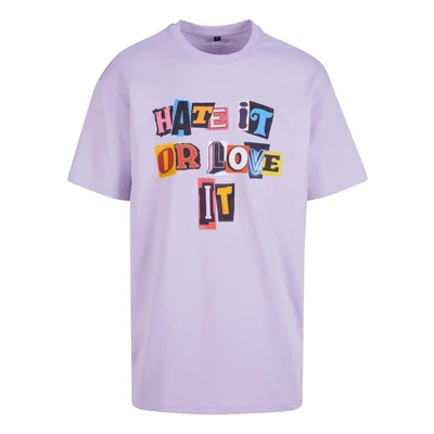 Afbeelding van Upscale by Mister Tee HATE IT OR LOVE Tshirt print, Heren, Maat: 3XL, Lilac