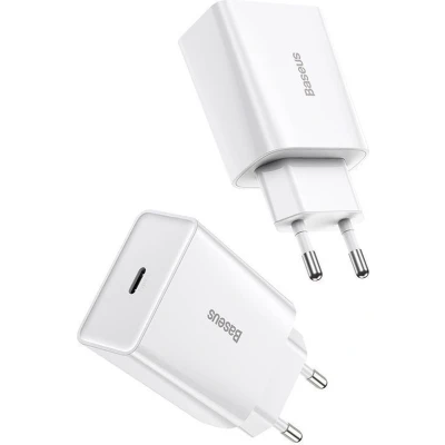 Afbeelding van Baseus Mini 20W USB C Snellader Power Delivery Adapter Wit