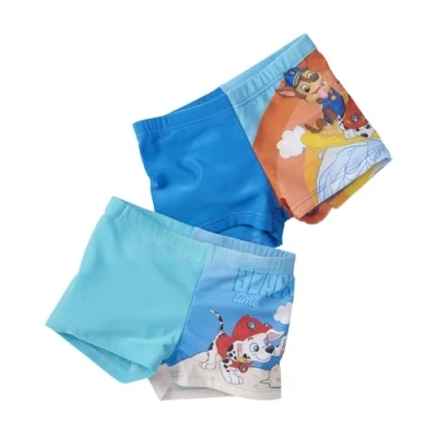 Afbeelding van Paw Patrol Zwembroek voor jongens, zwembroek, badkleding, broek kinderen, blauw (verpakking van 2 stuks), blauw, 122/128 cm