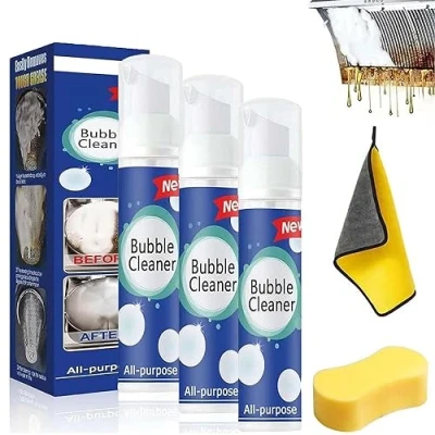Afbeelding van Bubble Power Cleaner, Cleaner Foam Spray, All Purpose Rinse Cleaning Foam, Multi Powerful Stain Removal Kit, Stubborn Grease &amp; Grime Remover (3Pcs, 100ML)