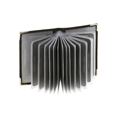 Afbeelding van LEAS ID kaarthouder, echt leer, zwarte kaartverzameling, zwart, 10 x 6,5 cm, klassiek, zwart., 10x6,5cm, Klassiek
