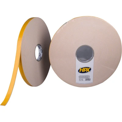 Afbeelding van Hpx dubbelzijdige foam tape 3 mm dik 19 x 25 meter, wit