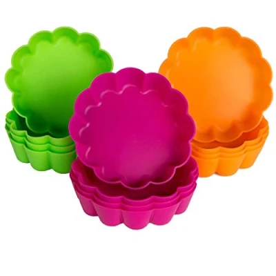 Afbeelding van Webake mini tartevorm siliconen bakvorm 12 taartjesvorm fruittaart quichevorm voor kleine taartbodem, bakplaat diameter 8 cm