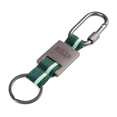 Afbeelding van Skoda 000087010CJ Sleutelhanger Motorsport Karabijnhaak Metaal Hanger Grijs/Groen, groen, Eén maat, Klassiek
