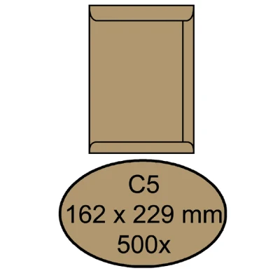 Afbeelding van Envelop Quantore akte C5 162x229mm bruinkraft 90g/m² 500stuks