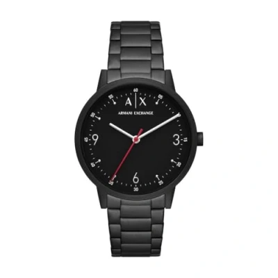 Afbeelding van Armani Exchange Watch For Men, Quartz Movement and 42MM Case Size with Stainless steel, Leather or Silicone strap ,Gitzwart ,