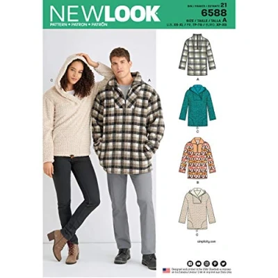 Afbeelding van New Look UN6588ANew Patroon 6588 Unisex TopsA (XS S M L XL), Papier Wit