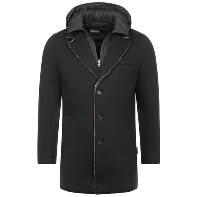 Afbeelding van Indicode Jeans Inapostolos Halflange jas, Heren, Maat: Small, Black