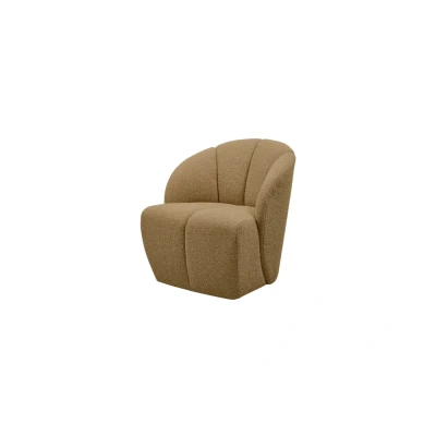 Afbeelding van Woood Mojo Draaifauteuil Bouclé Geel/Bruin Melange