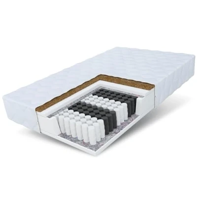Afbeelding van FDM Home Plus Matras, 140 x 200 cm, pocketvering, hoogte 17 hardheidsgraad H3/H4, 7 ligzones, Oeko Tex, geschikt voor mensen met allergieën, wasbaar, kokosvezelinleg