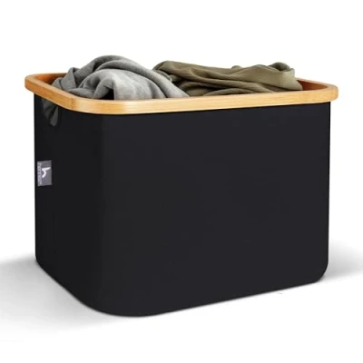 Afbeelding van HENNEZ Wasmand Opslag en Organizer Hamer Wastafel Opbergdoos Opvouwbare 40 Liter Beige