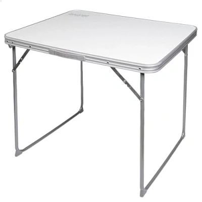 Afbeelding van AKTIVE Campingtafel, inklapbaar, lichte tafel, klappoten, 80 x 60 70 cm, MDF, stalen frame, wit, draaggreep (52814)