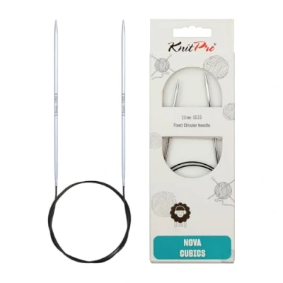 Afbeelding van KnitPro 120 cm x 3 mm Nova Cubics vaste rondbreinaalden, glanzend messing