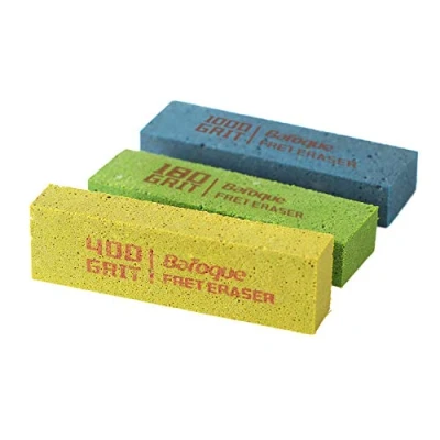 Afbeelding van Fret Erasers180 &amp; 400 1000 Grit, Schurende Rubber Blokken Polijsten Set van 3
