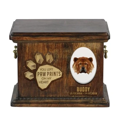 Afbeelding van Chow urn hond gepersonaliseerde voor hondenas met gravure