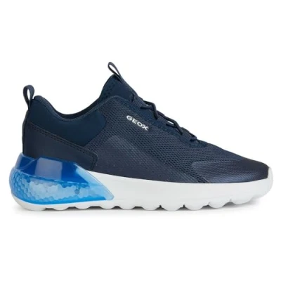 Afbeelding van Geox Activart Illuminus Sneakers laag voor kinderen, Maat: 32, Blau Leer