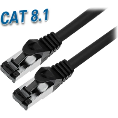 Afbeelding van S/FTP CAT8.1 40 Gigabit netwerkkabel / zwart LSZH 1 meter